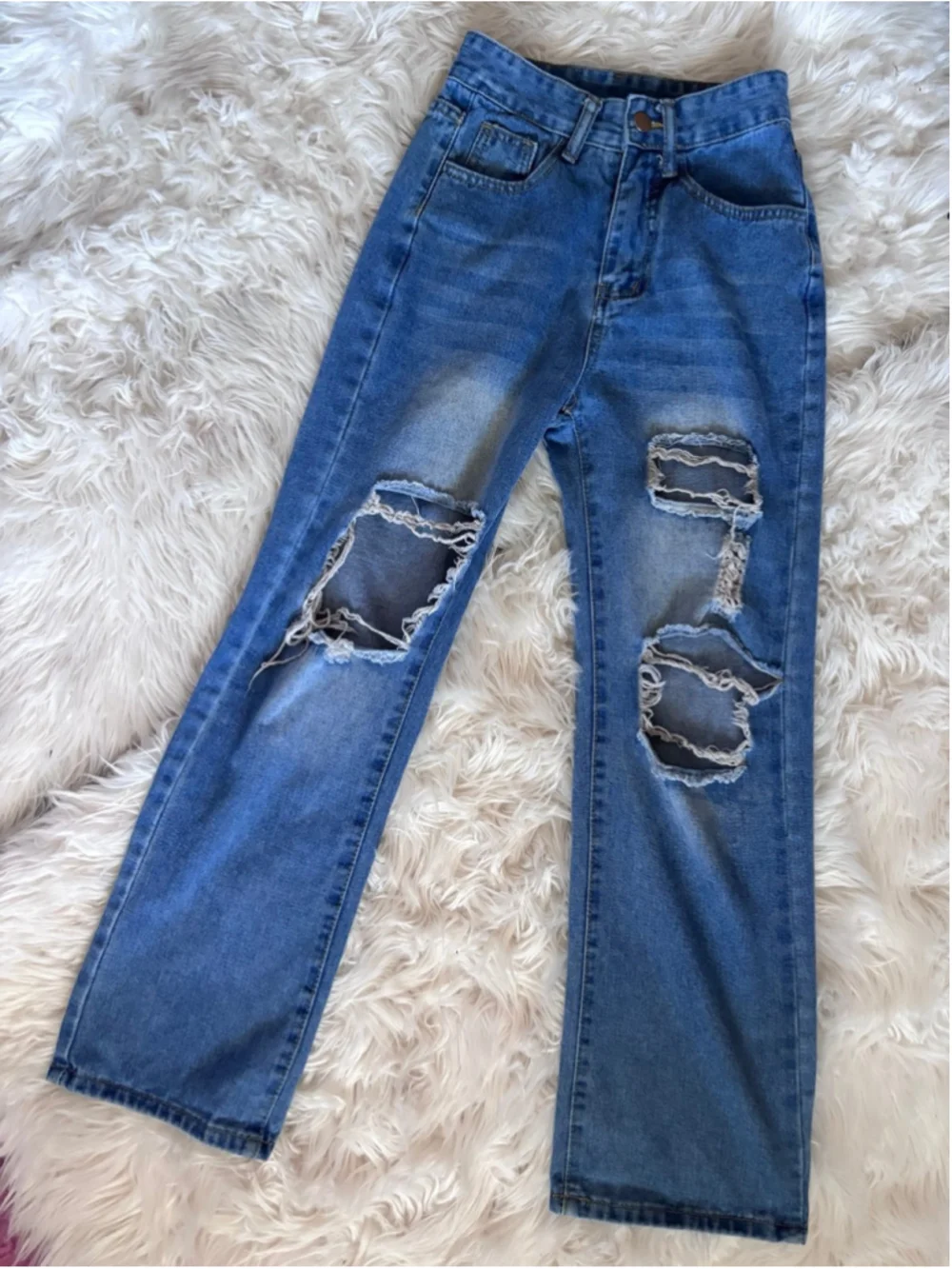 High-Rise Vintage Baggy Denim Jeans distressed skater punk